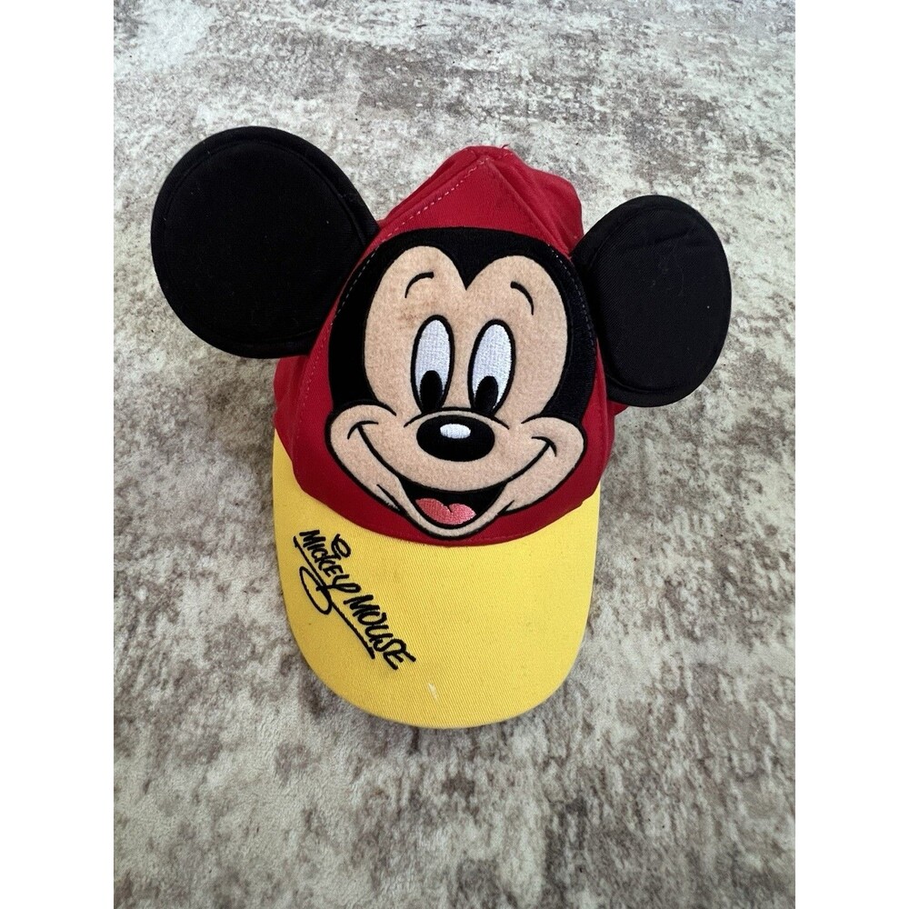 Disney Parks Mickey Mouse Hat Toddler Cap Red Yellow Kids Authentic